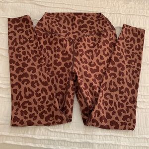 Balance athletica maroon cheetah leggings
